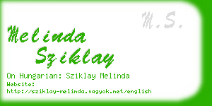 melinda sziklay business card